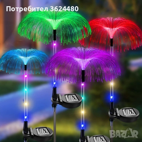Соларна LED лампа за градина с дизайн на медуза 4469, снимка 8 - Соларни лампи - 52567531