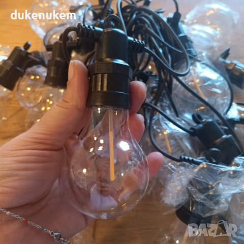 Външни LED лампички 20.5 м, 20 крушки, 8 режима, топла светлина, снимка 10 - Лед осветление - 52811586