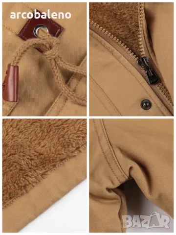 Мъжко зимно яке със средна дължина и качулка, 3цвята , снимка 5 - Якета - 47325231