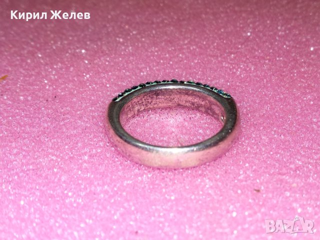OXETTE S925 ЕМАЙЛИРАН СКЪПОЦЕНЕН СРЕБЪРЕН ПРЪСТЕН СРЕБРО 925 с ИСКРЯЩИ КРИСТАЛИ СВАРОВСКИ 43219, снимка 8 - Пръстени - 44315328