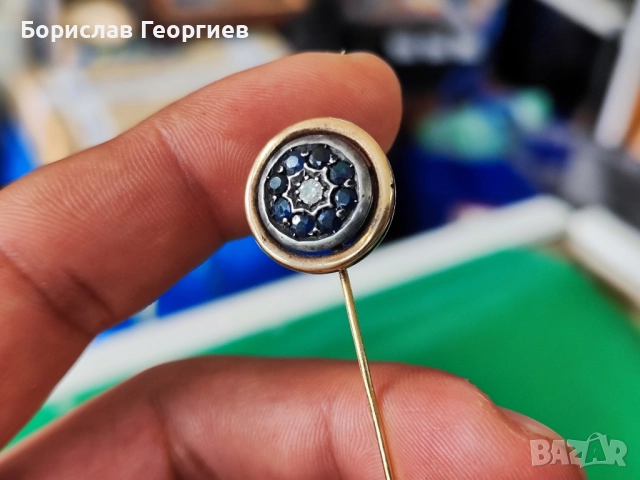 Златна игла от царско време 14 С, снимка 3 - Антикварни и старинни предмети - 51482410