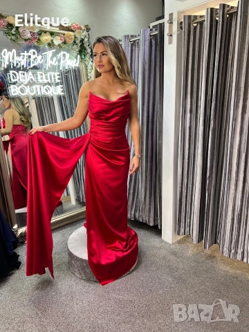 ⭐️Дълги сатенени рокли с цепка, снимка 3 - Рокли - 53195478