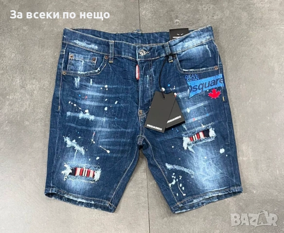 DSQUARED2 Мъжки Сини Къси Дънки С Накъсан Ефект🔝Дамски Къси Дънкови Панталони Код Mens P.191, снимка 3 - Дънки - 53921526