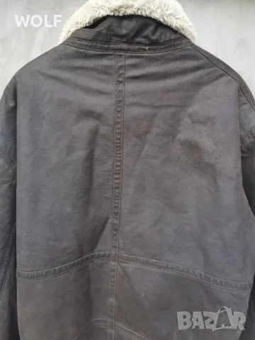 Немско естествена кожа и косъм зимно яке ХХL, снимка 6 - Якета - 48604866