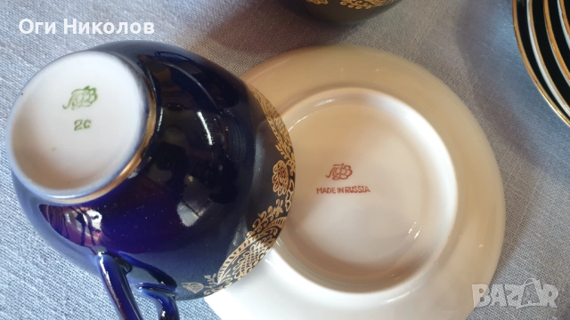 Луксозен сервиз за чай- "ЛФЗ " - Русия, снимка 8 - Сервизи - 51804285