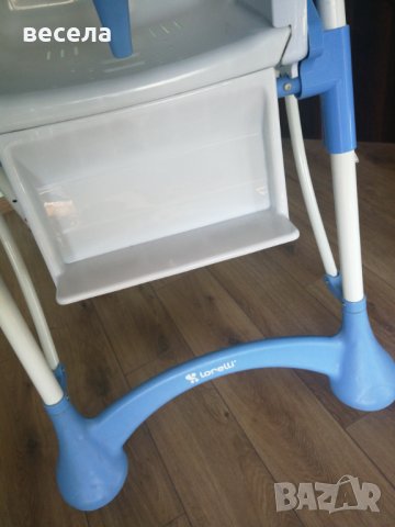 Столче за хранене, използвано, син цвят с колелца, снимка 6 - Столчета за хранене - 29869544