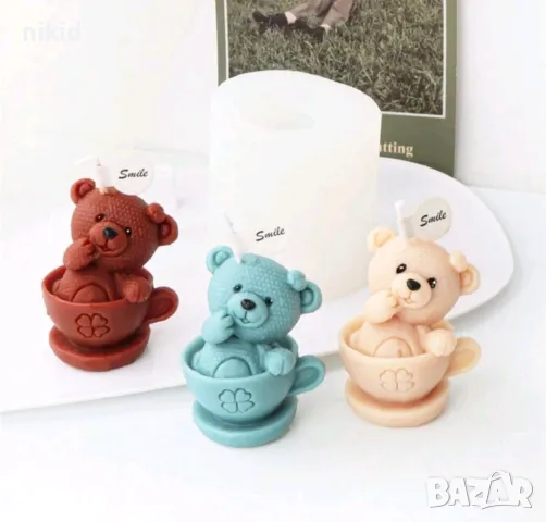 3D Мече в чаша чашка силиконов молд форма шоколад гипс смола свещ сапун декор