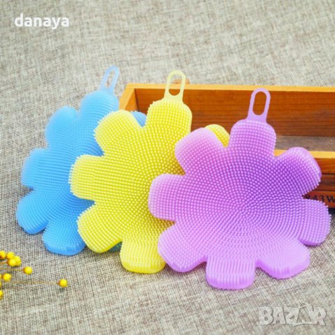 3538 Силиконова гъба за миене на съдове и белене на зеленчуци, снимка 4 - Други стоки за дома - 39912870