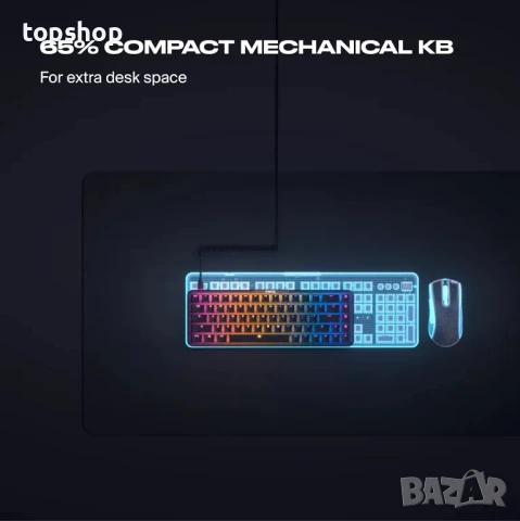 НОВА супер бърза клавиатура за електронни спортове Fnatic STREAK65 LP Черна, снимка 5 - Клавиатури и мишки - 50542375