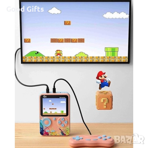 Ретро конзола G5 с 500 класически игри – преносима игрова конзола с TV връзка и цветен дисплей, снимка 4 - Други игри и конзоли - 52937652