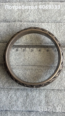 Сребърна твърда гривна , снимка 4 - Гривни - 54320984