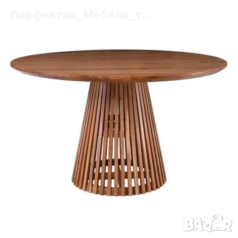 Дизайнерска кръгла маса акация диам. 130см. в рустик стил- холна маса 80см. 