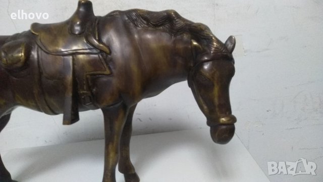 Бронзова фигура на кон, снимка 2 - Антикварни и старинни предмети - 36713361