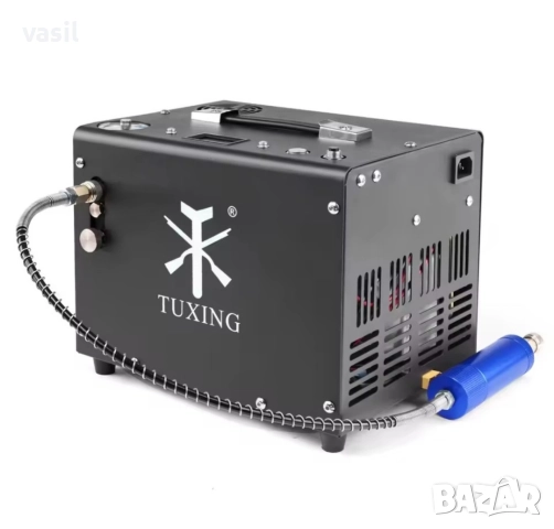 TUXING TXET062 PCP компресор 4500Psi 300Bar с автоматично изключване 12V/220V, снимка 3 - Въздушно оръжие - 52619293