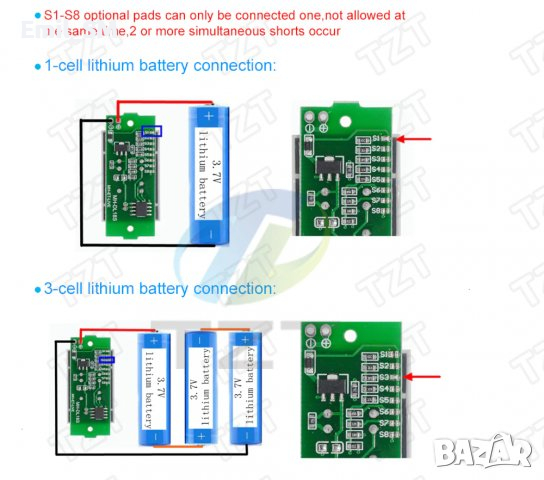 Индикаторен модул, тестер, за мощност на Li-ion батерията, снимка 2 - Друга електроника - 44495747