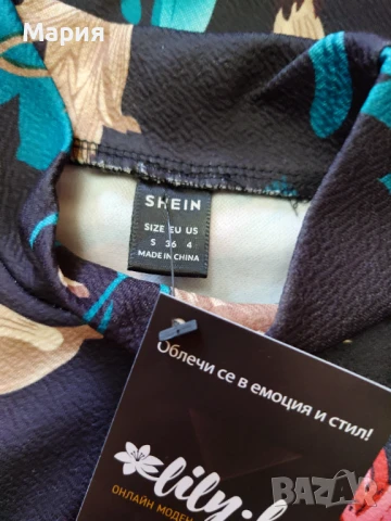 Рокля с флорални мотиви, снимка 3 - Рокли - 51132628