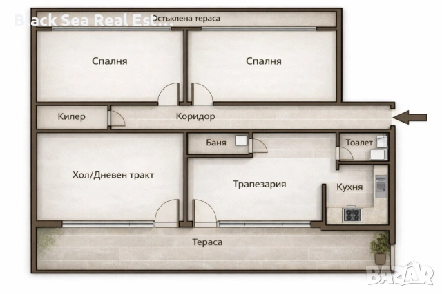 Продава МНОГОСТАЕН апартамент кв.Аспарухово, снимка 9 - Апартаменти - 54209628