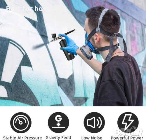 Комплект аерограф с компресор - акумулаторен преносим комплект аерограф с високо налягане, снимка 3 - Други - 54158422