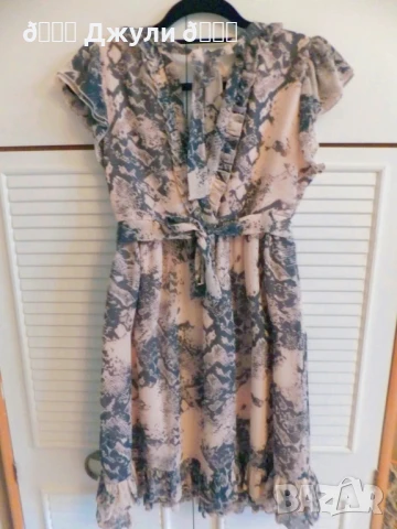 Копринена рокля в змийски принт, снимка 2 - Рокли - 51351721