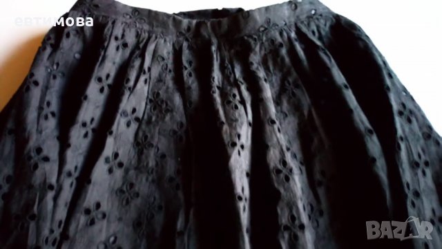 Дамска пола, черна, шевица, 100% памук, размер S, снимка 2 - Поли - 29225650