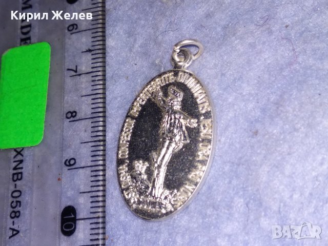 РИМОКАТОЛИЧЕСКА ДВУСТРАННА РЯДКА НАГРЪДНА ИКОНА ИКОНКА КОЛЕКЦИОНЕРСКА ПОСРЕБРЕНА ИТАЛИАНСКА 31249, снимка 8 - Колекции - 39857024