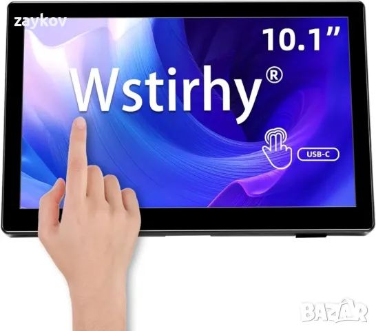 Wstirhy 10-инчов сензорен монитор, преносим 1920 x 1200 16:10 IPS сензорен екран