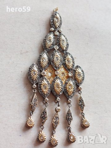 Дамско златно колие(медальон) с диаманти-злато,сребро , снимка 7 - Колиета, медальони, синджири - 42795288