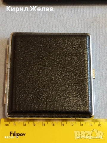 Винтидж метална табакера с кожа за КОЛЕКЦИЯ ДЕКОРАЦИЯ 48958, снимка 6 - Други ценни предмети - 52263963