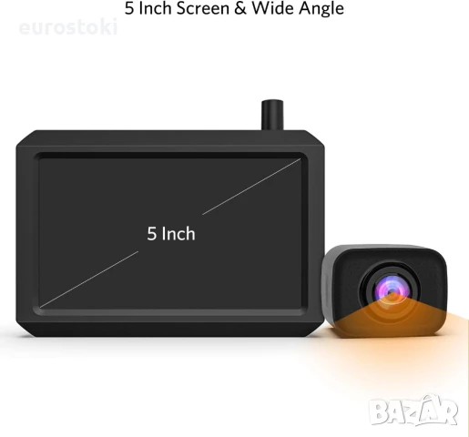 K7PRO Комплект цифрова безжична камера за заден ход, поддържа 2 камери със стабилен сигнал, 5-инчов , снимка 5 - Аксесоари и консумативи - 51109836