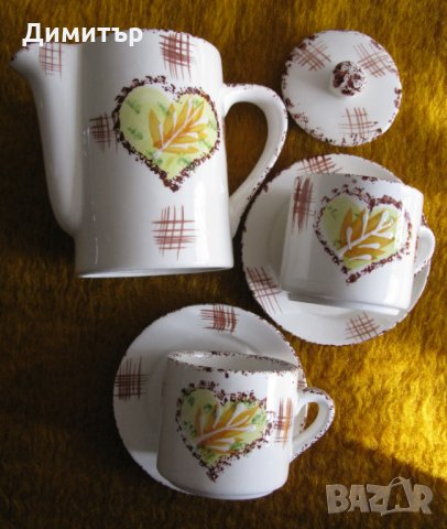 Комплект чаши и каничка за кафе, снимка 6 - Сервизи - 31541726