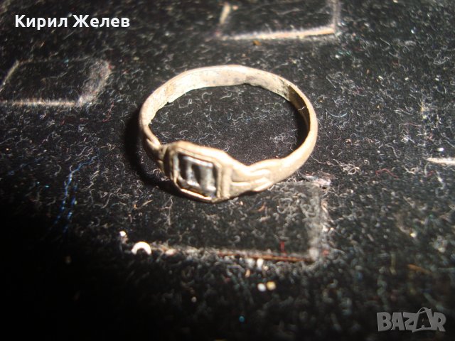 САЧАНЕН ВЪЗРОЖДЕНСКИ ПРЪСТЕН с БУКВА Д СТАРИННА МАЙСТОРСКА ИЗРАБОТКА А73561, снимка 8 - Антикварни и старинни предмети - 30720230