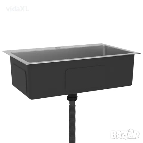 vidaXL Ръчно изработена кухненска мивка, неръждаема стомана, снимка 4 - Мивки - 56147700