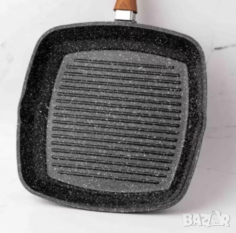 Тиган грил с капак Goldmann 24x7см./28x4.5см.– керамично покритие, лят алуминий, индукция, снимка 2 - Съдове за готвене - 52112877