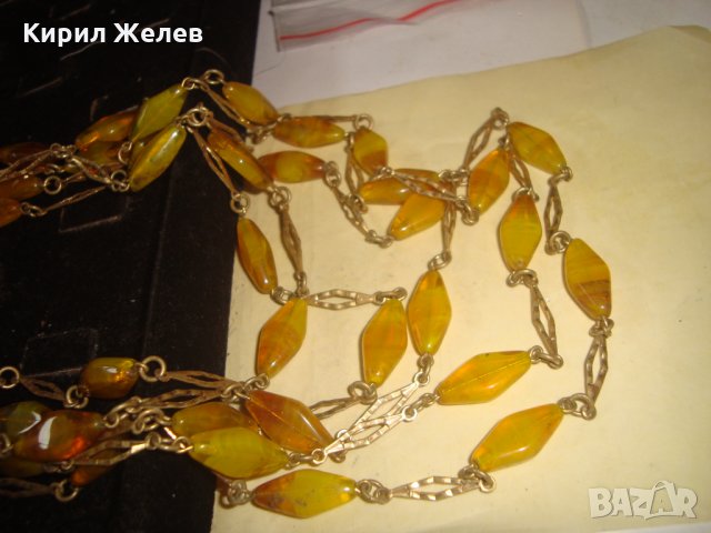 СТАРИННА АРТ ДЕКО ОГЪРЛИЦА от МУРАНО и БРОНЗ ЦВЕТНО ВЕНЕЦИАНСКО СТЪКЛО РЕТРО АРТ БИЖУ РЯДКО 24328, снимка 10 - Антикварни и старинни предмети - 33957553