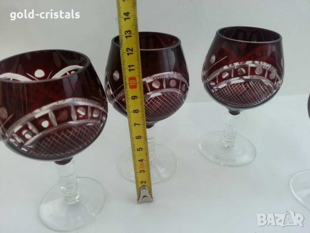 Кристални чаши  цветен червен кристал, снимка 2 - Чаши - 31060619