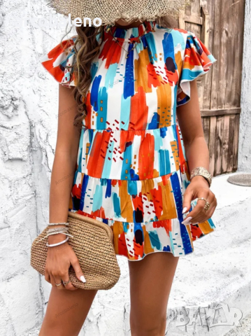 Ежедневно дамско горнище с къс ръкав с щампа