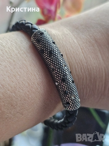 Маркова гривна от кожа и сребро/925, снимка 7 - Гривни - 52913782