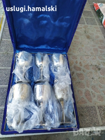 Винтидж комплект посребрени чаши, снимка 2 - Антикварни и старинни предмети - 54096279