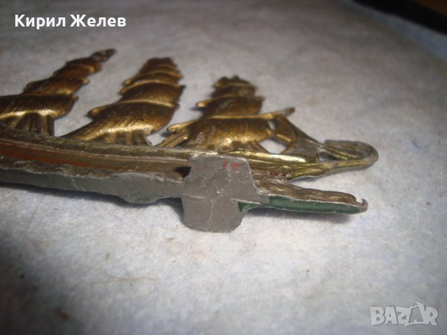 СТАР ОЛОВНА СТАТУЕТКА ФИГУРКА на КОРАБ ВЕТРОХОД ПЛАТНОХОД ЛАКИРАН РЯДЪК за КОЛЕКЦИЯ ДЕКОРАЦИЯ 22736, снимка 6 - Колекции - 38138051