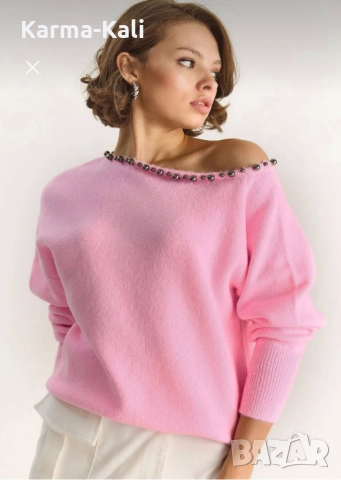 розов пуловер 