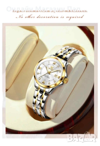 OLEVS 2906 Луксозен Дамски Кварцов Часовник с Календар, снимка 12 - Дамски - 54213667