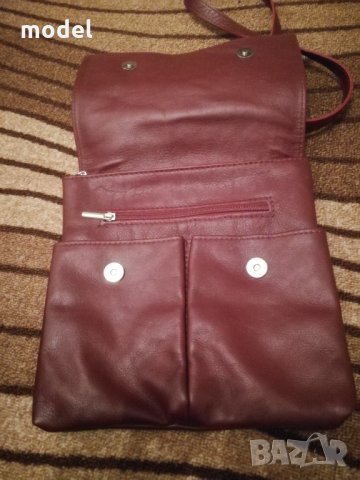 Дамска чанта естествена кожа Vera Pelle цвят бордо , снимка 9 - Чанти - 34262328