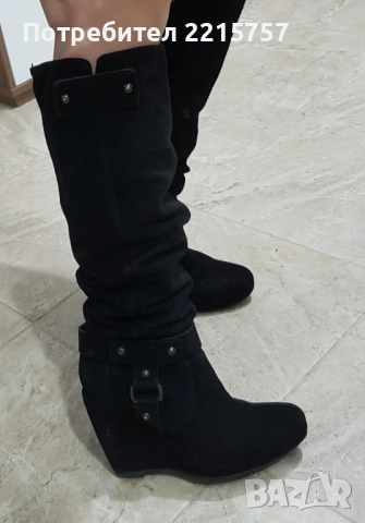 Ботуши от естествена телеш.кожа и велур. От Италия., снимка 11 - Дамски ботуши - 38293537