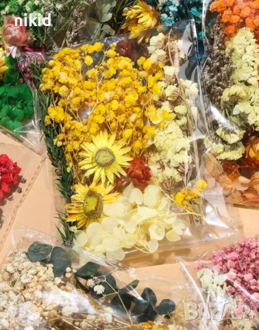 Микс сухи цветя гипсофил гипсофила в кутия за декорация натурални сапун свещи свещ смола аранжиране, снимка 2 - Изкуствени цветя - 36331627