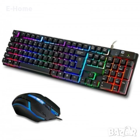 Светеща водоустойчива клавиатура с мишка за гейминг, снимка 1 - Клавиатури и мишки - 30917414