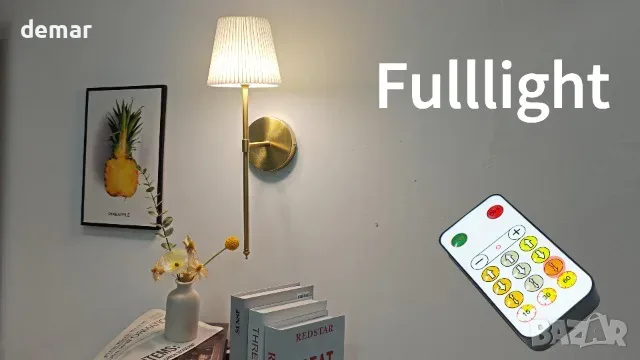 Смарт LED аплик за стена на батерия 10000 mAh с дистанционно, 3 цветни температури и димиране, 1, снимка 8 - Лампи за стена - 55829674