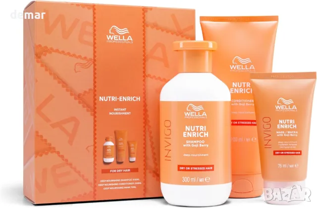 Wella Professionals Invigo Nutri-Enrich - Включва шампоан, балсам и маска за суха и увредена коса, снимка 1 - Комплекти и лотове - 48239018