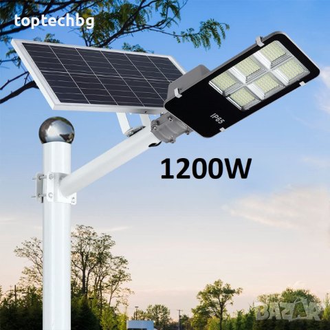 Соларна лампа 1200W с голям панел и стойка, снимка 1 - Соларни лампи - 42510789