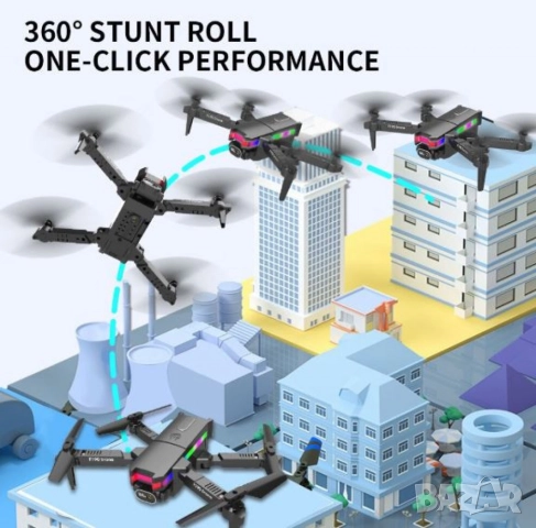Дрон F190 с 4K камера, LED светлини и WiFi – Черен модел с висока маневреност и интелигентни функции