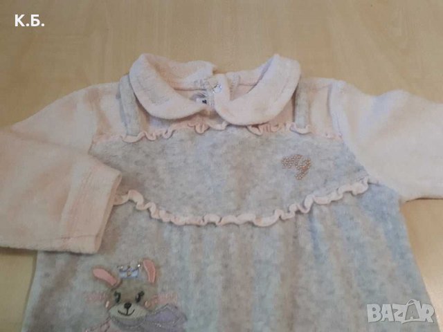 Плюшен ромпър с якичка р-р 62-68, снимка 1